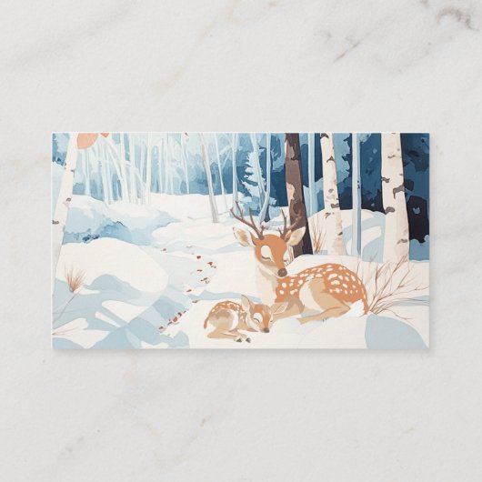 Ach Hirschwald Winter Babyduschbücher für Baby Begleitkarte (Rückseite)