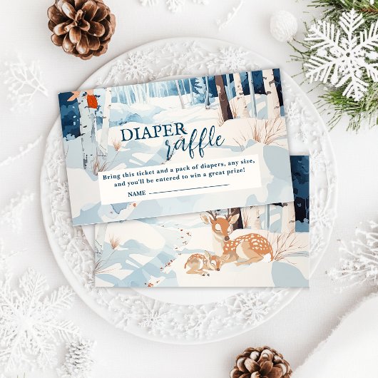 Ach Hirschwald Winter Windeln Raffle Babydusche Begleitkarte