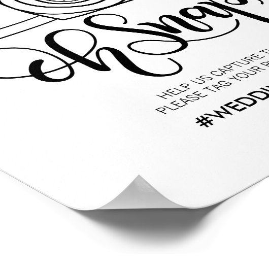 Ach ja! - Hochzeitshashtag Poster (Ecke)