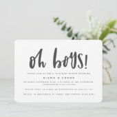 Ach Jungs Einladung zum Baby Duschbad (Stehend Vorderseite)