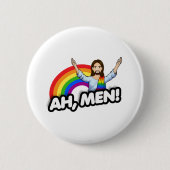 Ach Männer - Regenbogen Jesus Button (Vorderseite)