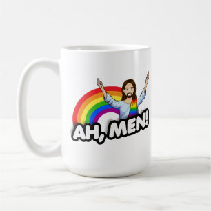 Ach Männer - Regenbogen Jesus Kaffeetasse