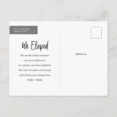Ach nach der Elopement Foto Ankündigung (Rückseite)