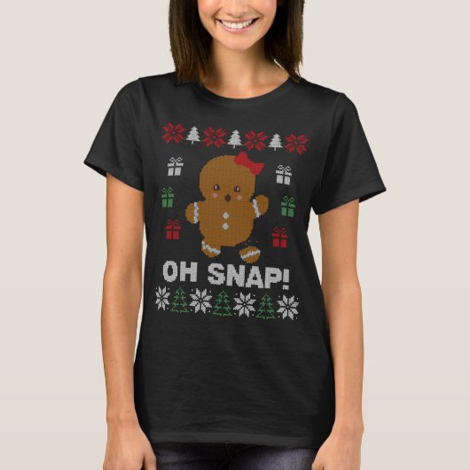 Ach, nein! Gingerbrot Cookie Ugly Sweaters T-Shirt (Vorderseite)
