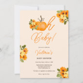 Ach orange Kürbis, blumenneutrale Babydusche Einladung (Vorderseite)