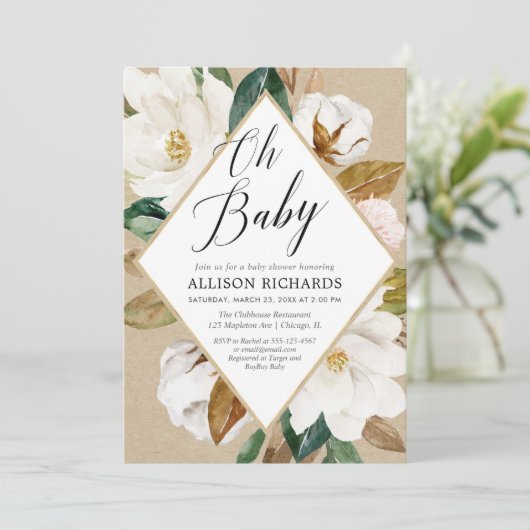 Ach rustikale Blütendusche Einladung (Stehend Vorderseite)