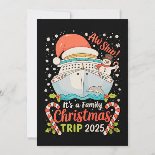 Ach Schiff Es Ist Ein Familien-Weihnachts-Kreuzfah Feiertagskarte