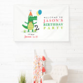 Ach, schläfst Niedlicher Alligator im Kindergeburt Banner (InSitu)