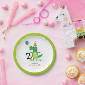 Ach, schläfst Niedlicher Alligator im Kindergeburt Pappteller (Party)