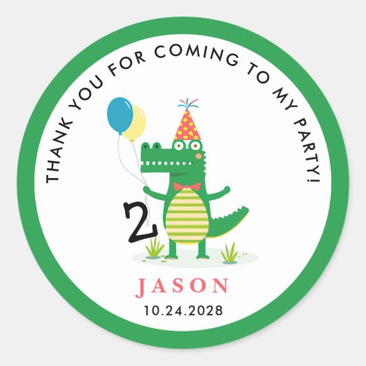 Ach, schläfst Niedlicher Alligator im Kindergeburt Runder Aufkleber (Vorderseite)