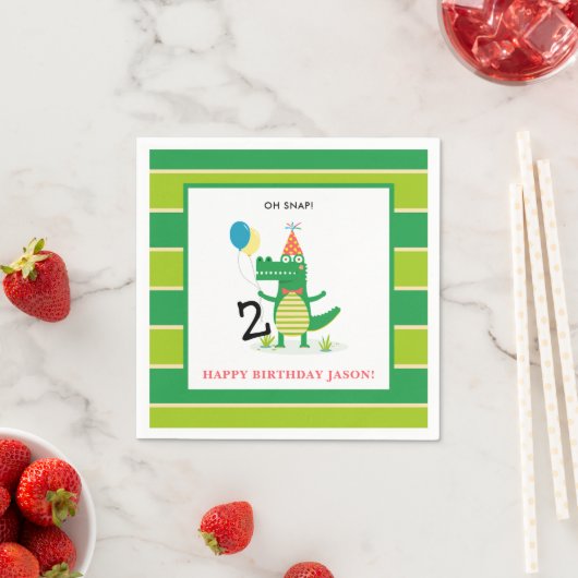 Ach, schläfst Niedlicher Alligator im Kindergeburt Serviette (Beispiel)