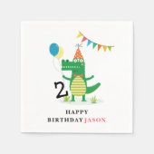 Ach, schläfst Niedlicher Alligator im Kindergeburt Serviette (Vorderseite)