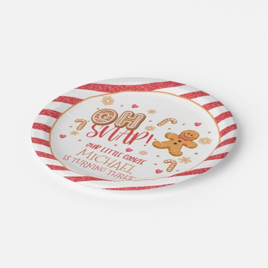 Ach, schläfst unser kleines Cookie-Party - Custom Pappteller (Schrägansicht)