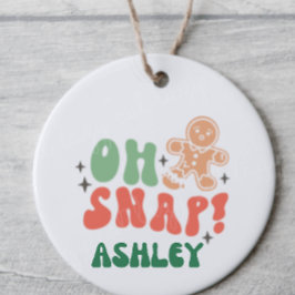 Ach schnapper Retro lustiges Weihnachtsfest Sprich Keramik Ornament