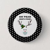Ach, was für ein Jahr Weihnachtsmann Button (Vorderseite)
