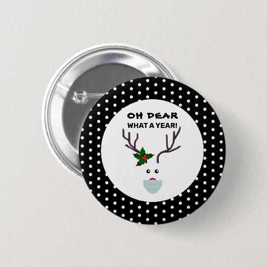Ach, was für ein Jahr Weihnachtsmann Button (Vorne & Hinten)