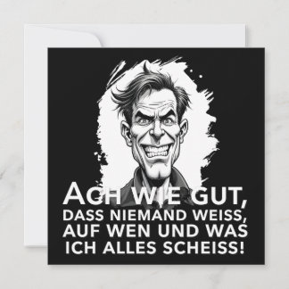 Ach wie gut, dass niemand weiß, worauf ich... mitteilungskarte