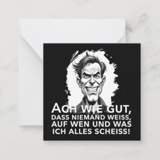 Ach wie gut, dass niemand weiß, worauf ich... mitteilungskarte