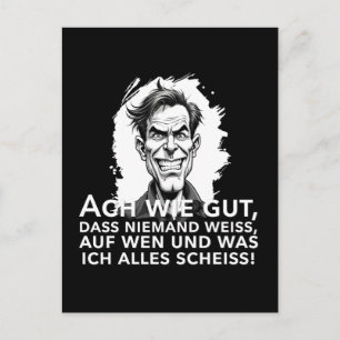 Ach wie gut, dass niemand weiß, worauf ich... postkarte