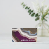 Achat-Felsen Geode Amethyst-Kristalle Visitenkarte (Stehend Vorderseite)