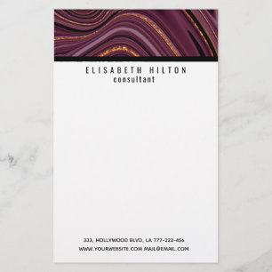 Achat-Geode Burgund-Gold-Schwarz Schreibwaren Briefpapier