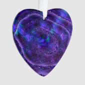 Achat Geode kosmische Kristall-lila Glitzer Ornament (Vorderseite)