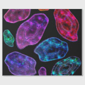 Achat Geode kosmische Kristall-schwarzes Geschenkpapier (Flach)