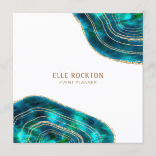 Achat-Geode Kosmische Kristalle Blau Grün Glitter Einladung