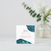 Achat Geode kosmischer Kristall-blaues Quadratische Visitenkarte (Stehend Vorderseite)