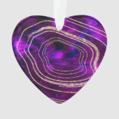 Achat Geode kosmischer Kristall-GoldGlitzer Ornament (Rückseite)