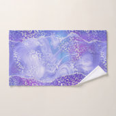Achat Geode Leopardendruck Lila und Silber Badhandtuch Set (Handtuch)