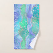 Achat-Geoden-Design Blau und Grün Badhandtuch Set (Handtuch)
