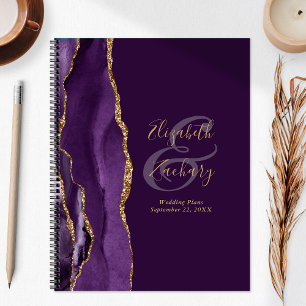 Achat-Geoden-Schrift Hochzeit in Lila Gold Pflaume Planer