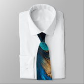 Achat Navy Blau Gold Edelstein Marmor Geode Luxus Krawatte (Gebunden)