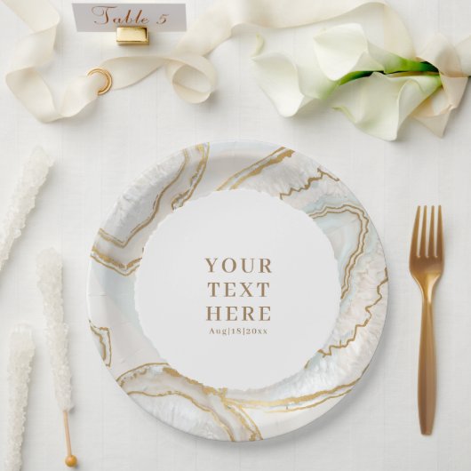 Achat-Quarz-Textur Pappteller (Hochzeit)