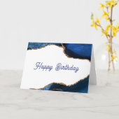 Achat Saphir mit Goldadern Geburtstag Karte (Gelbe Blume)