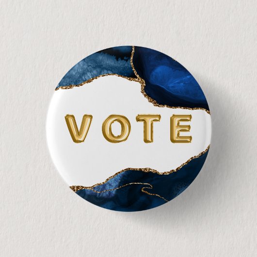 Achat Saphir mit Goldadern Stimme Button (Vorderseite)