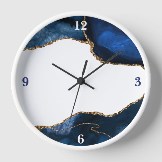 Achat Saphir mit Goldadern Uhr (Vorderseite)