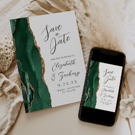 Achat Smaragdgrün Gold Schrift Hochzeit Save The Date