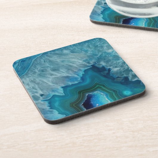 Achat SteinGeode Drusemineral Getränkeuntersetzer (Linke Seite)