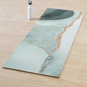 Achat-Wasserfarbe, Schiefergrüne Falsche Silberade Yogamatte