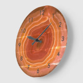 Achatscheibeorange Steinuhr mit Zahlen Große Wanduhr (Winkel)