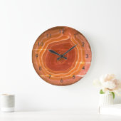 Achatscheibeorange Steinuhr mit Zahlen Große Wanduhr (Zuhause)