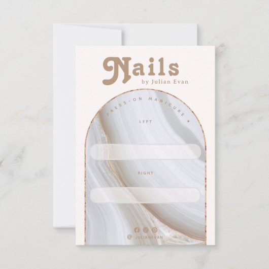 Achatstein-Marmor-Nagellack-Verpackungsdisplaykart Dankeskarte (Vorderseite)