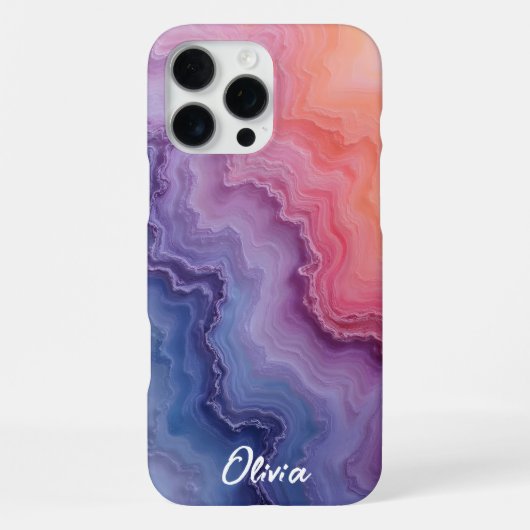 Achatstruktur in Sonnenaufgangfarben iPhone Hülle (Rückseite)