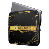 Achempong: Auric Cascade Liquid Gold Flow Protect Laptopschutzhülle (Vorderseite Links)