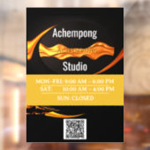 Achempong Custom Business Hours Window Decal – Lux Fensteraufkleber (Blatt 2)