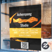 Achempong Custom Business Hours Window Decal – Lux Fensteraufkleber (Café-Fenster)