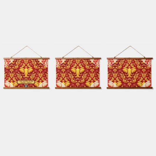 Achempong Customizable Home Decor: Personalized El Wandteppich Mit Holzrahmen (Dreifach)