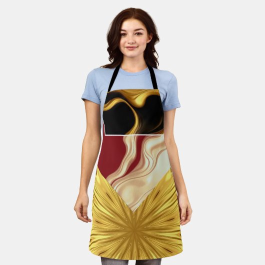 Achempong Designer Apron: Opulent Swirl Crimson Go Schürze (Getragen)